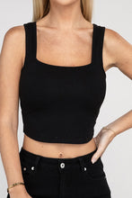 Load image into Gallery viewer, Cotton Square Neck Cropped Cami Top