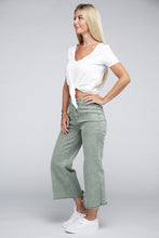 Load image into Gallery viewer, Acid Washed High Waist Frayed Hem Straight Pants