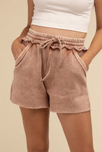 Load image into Gallery viewer, Acid Wash Fleece Drawstring Shorts with Pockets