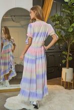 Load image into Gallery viewer, V-Neck short Puff Sleeve Maxi Dress