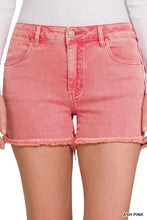 Load image into Gallery viewer, Acid Washed Frayed Cutoff Hem Shorts