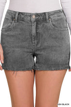 Load image into Gallery viewer, Acid Washed Frayed Cutoff Hem Shorts