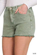 Load image into Gallery viewer, Acid Washed Frayed Cutoff Hem Shorts