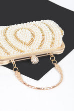 Load image into Gallery viewer, Pearl Rhinestone Beaded Top Handle Clutch Bag