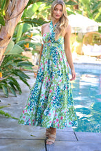 Load image into Gallery viewer, PRINTED SMOCKED RUFFLE MAXI DRESS