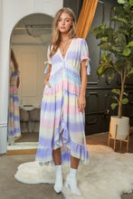 Load image into Gallery viewer, V-Neck short Puff Sleeve Maxi Dress