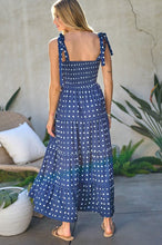 Load image into Gallery viewer, Printed Smocked Ruffle Maxi Dress