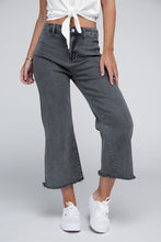 Load image into Gallery viewer, Acid Washed High Waist Frayed Hem Straight Pants