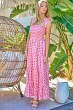 Load image into Gallery viewer, Printed Smocked Ruffle Maxi Dress