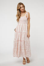 Load image into Gallery viewer, Printed Smocked Ruffle Maxi Dress