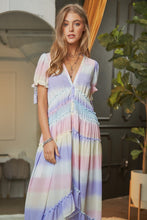 Load image into Gallery viewer, V-Neck short Puff Sleeve Maxi Dress