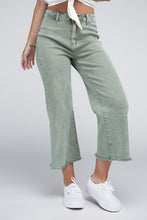 Load image into Gallery viewer, Acid Washed High Waist Frayed Hem Straight Pants