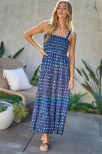 Load image into Gallery viewer, Printed Smocked Ruffle Maxi Dress