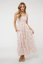 Load image into Gallery viewer, Printed Smocked Ruffle Maxi Dress