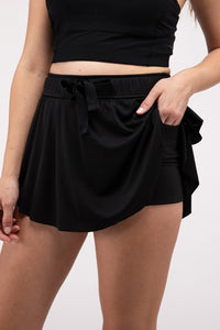 Ruffle Hem Tennis Skirt with Hidden Inner Pockets