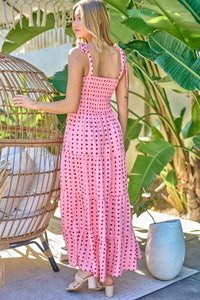 Printed Smocked Ruffle Maxi Dress