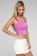 Load image into Gallery viewer, Cotton Square Neck Cropped Cami Top