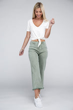 Load image into Gallery viewer, Acid Washed High Waist Frayed Hem Straight Pants