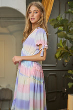 Load image into Gallery viewer, V-Neck short Puff Sleeve Maxi Dress