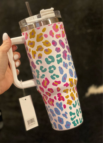 Leopard Tumbler With Handle