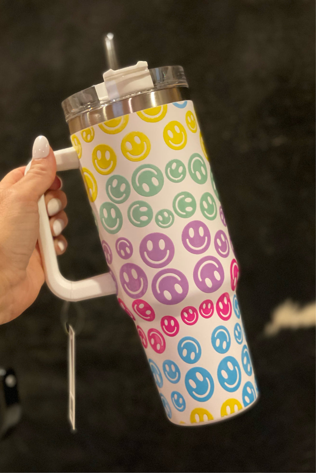 Smiley Tumbler With Handle