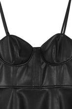 Load image into Gallery viewer, Vegan leather bustier mini dress