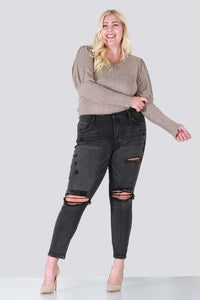 PLUS SIZE SKINNY WITH DESTROY