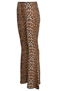 LEOPARD PRINT BELL BOTTOM PANTS