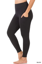 Load image into Gallery viewer, PLUS BETTER COTTON WIDE WAISTBAND POCKET LEGGINGS