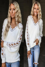 Load image into Gallery viewer, Lace V-Neck Sweater