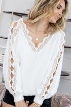 Load image into Gallery viewer, Lace V-Neck Sweater