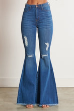 Load image into Gallery viewer, HIGH WAISTED DISTRESSED FLARE