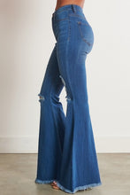 Load image into Gallery viewer, HIGH WAISTED DISTRESSED FLARE