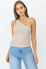 Load image into Gallery viewer, ONE SHOULDER TAPE YARN KNIT TOP