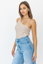 Load image into Gallery viewer, ONE SHOULDER TAPE YARN KNIT TOP