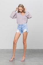 Load image into Gallery viewer, Ripped Frayed Denim Shorts