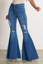 Load image into Gallery viewer, HIGH WAISTED DISTRESSED FLARE