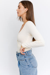 LONG SLEEVE SURPLICE BODYSUIT