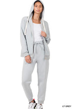 Load image into Gallery viewer, ZIPPER HOODIE SWEAT JACKET &amp; SWEAT PANTS SET