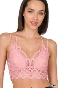 CROCHET LACE BRALETTE WITH BRA PADS