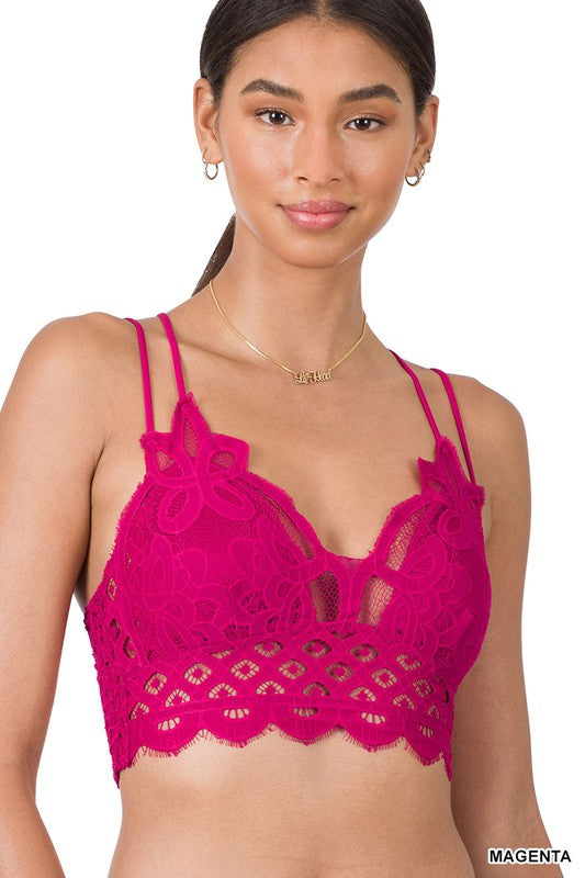 CROCHET LACE BRALETTE WITH BRA PADS