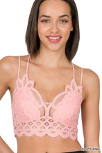 Load image into Gallery viewer, CROCHET LACE BRALETTE WITH BRA PADS