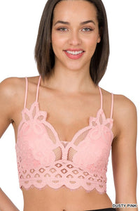 CROCHET LACE BRALETTE WITH BRA PADS