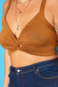 Plus Size Twist Hem Cami Crop Top