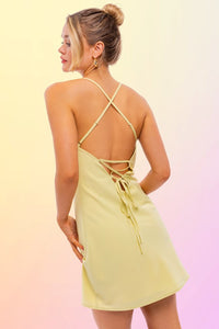 COWL NECK BACK TIE UP DRESS