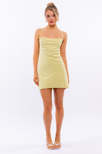 COWL NECK BACK TIE UP DRESS