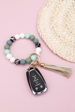 Load image into Gallery viewer, Silicone Monochromatic Key Ring Bracelet