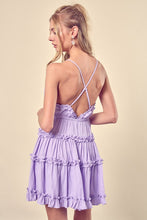 Load image into Gallery viewer, RUFFLE DETAIL TIERED MINI DRESS