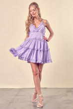 Load image into Gallery viewer, RUFFLE DETAIL TIERED MINI DRESS