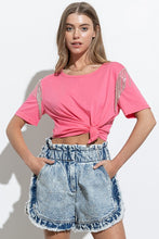 Load image into Gallery viewer, Rhinestone Fringe T Shirt